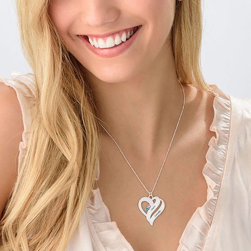 WEPRINTMENecklaceCustom Names Two Hearts Necklace