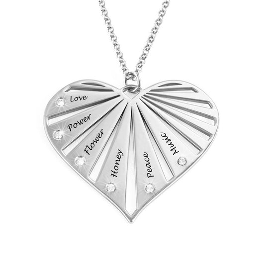 WEPRINTMENecklaceCustom Six Texts Heart - shaped Necklace