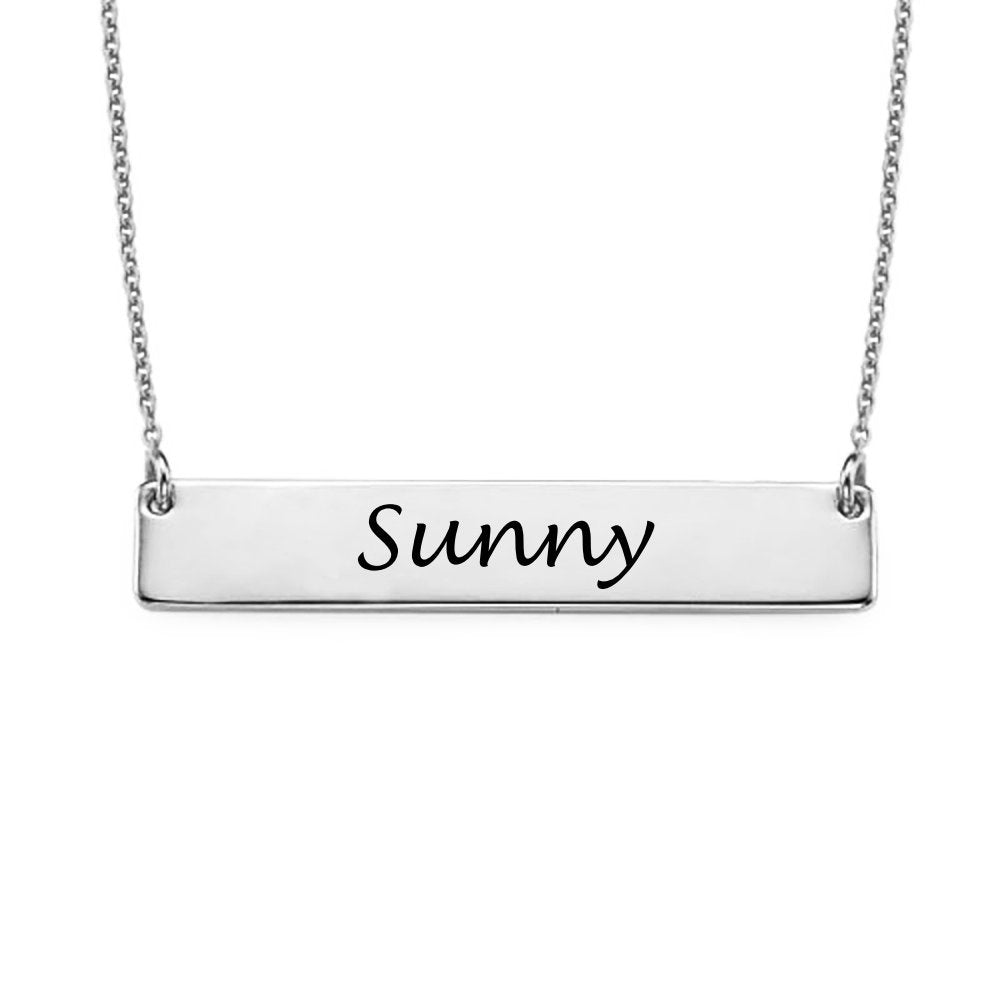 Custom Text Bar Necklace Personalized Engraved Necklace – WEPRINTME