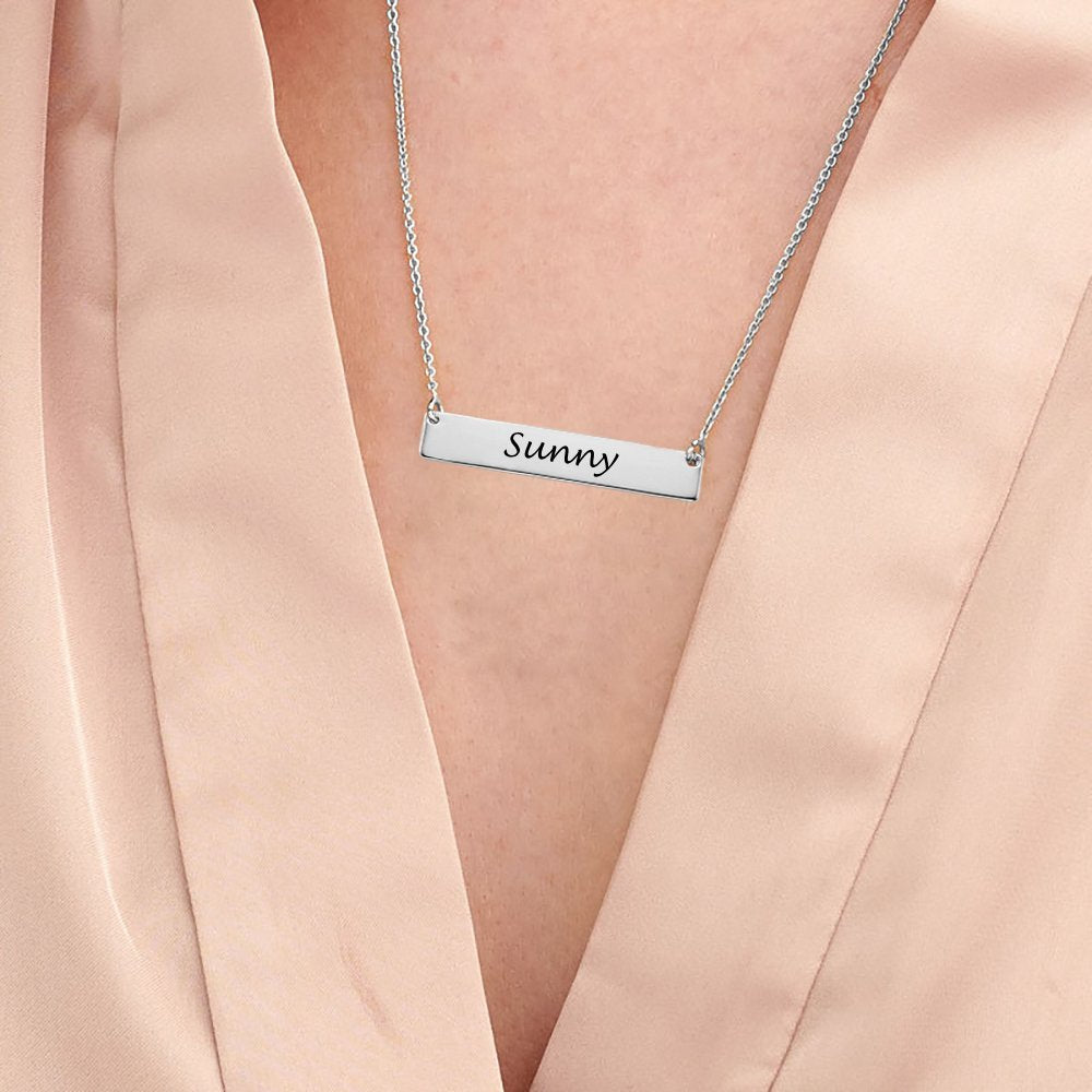 WEPRINTMENecklaceCustom Text Bar Necklace