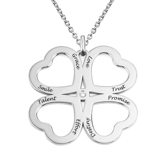 WEPRINTMENecklaceCustom Text Clover Necklace