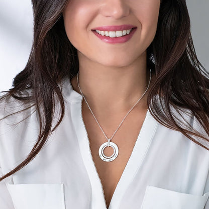 WEPRINTMENecklaceCustom Text Diamond Set Round Necklace