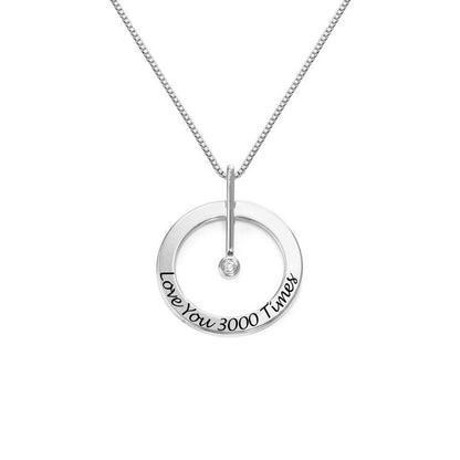 WEPRINTMENecklaceCustom Text Diamond Set Single Ring Necklace