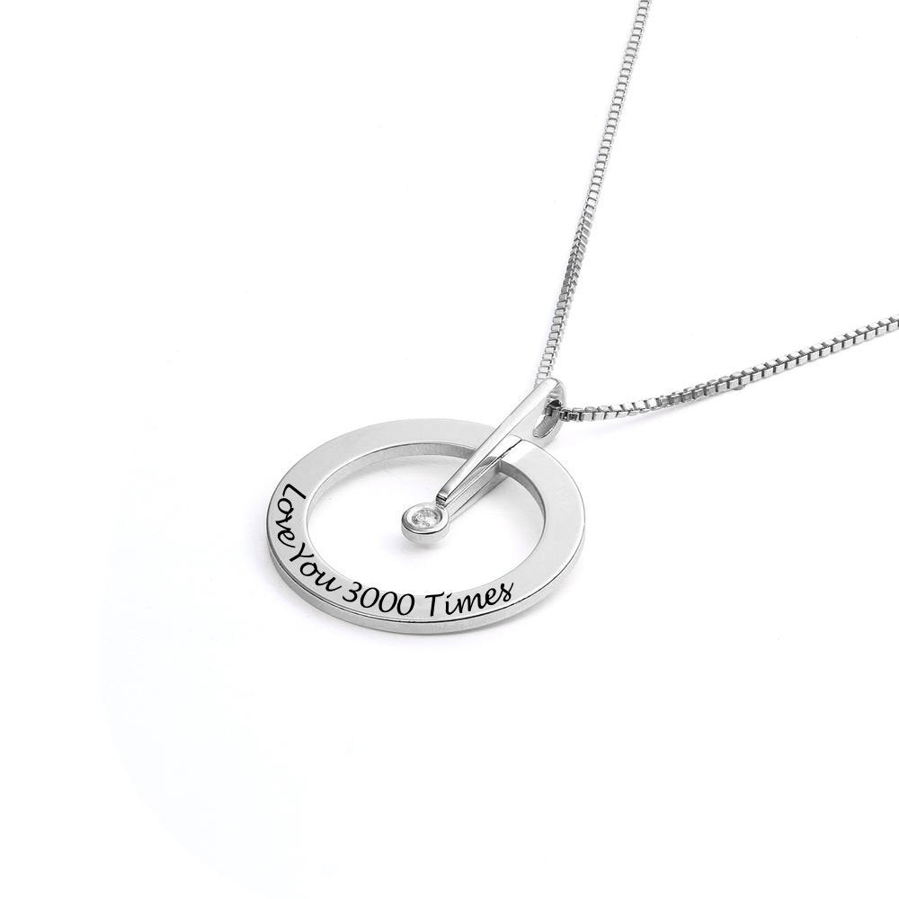 WEPRINTMENecklaceCustom Text Diamond Set Single Ring Necklace