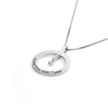 WEPRINTMENecklaceCustom Text Diamond Set Single Ring Necklace