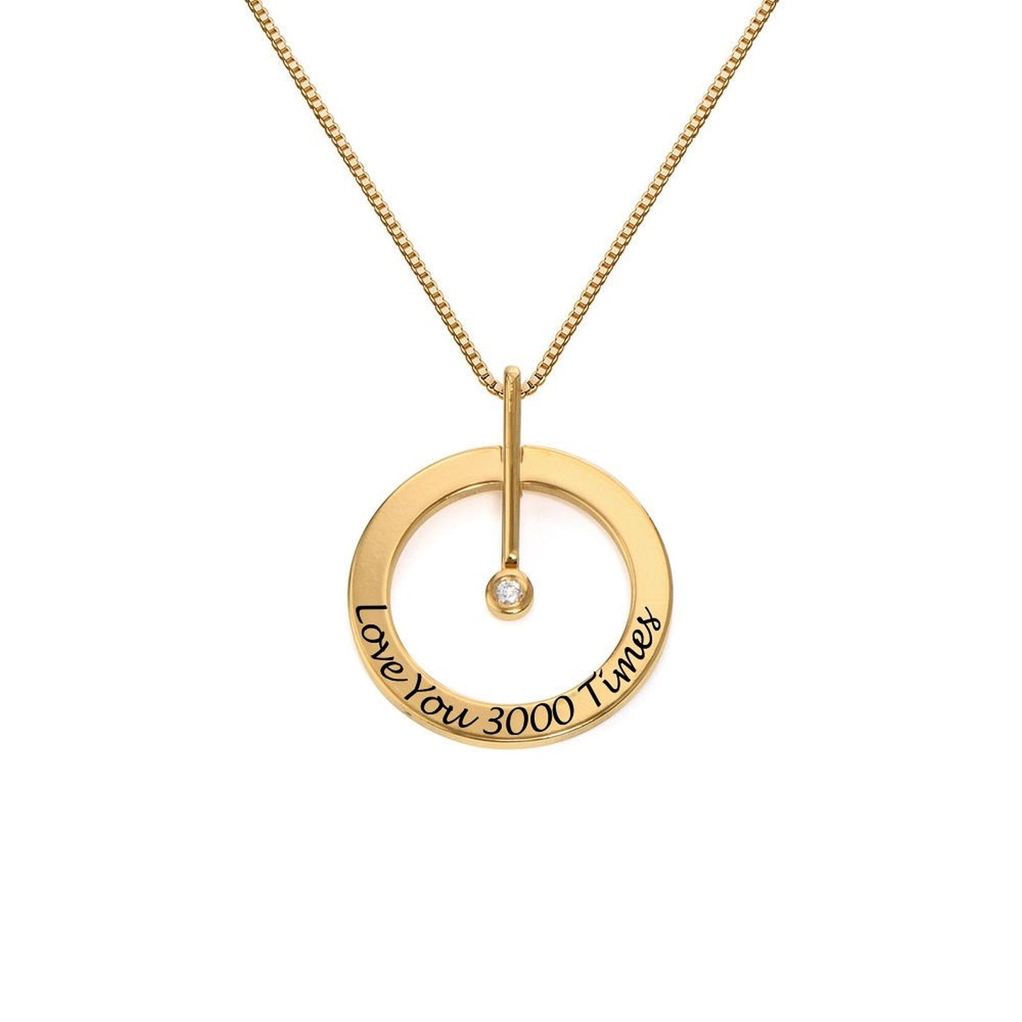 WEPRINTMENecklaceCustom Text Diamond Set Single Ring Necklace