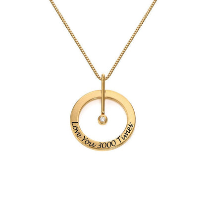 WEPRINTMENecklaceCustom Text Diamond Set Single Ring Necklace