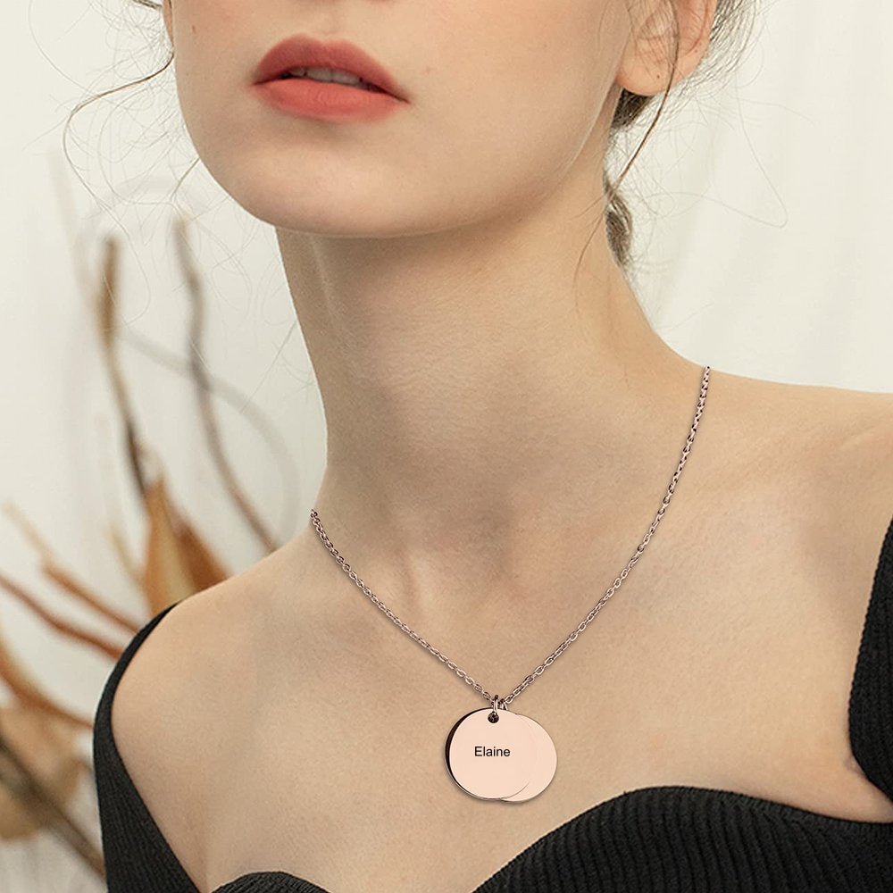WePrintMeNecklaceCustom Text Double Disc Necklace