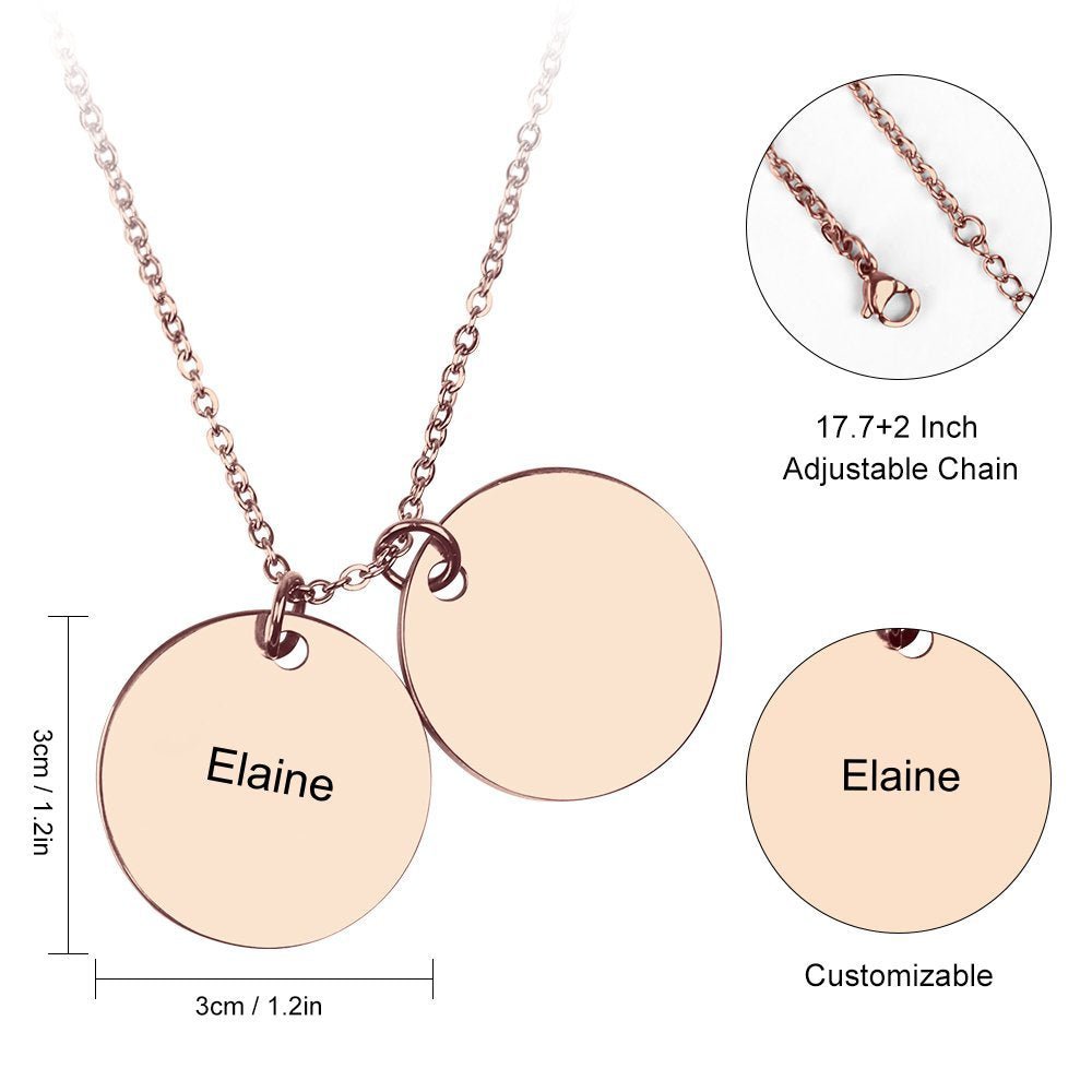 WePrintMeNecklaceCustom Text Double Disc Necklace