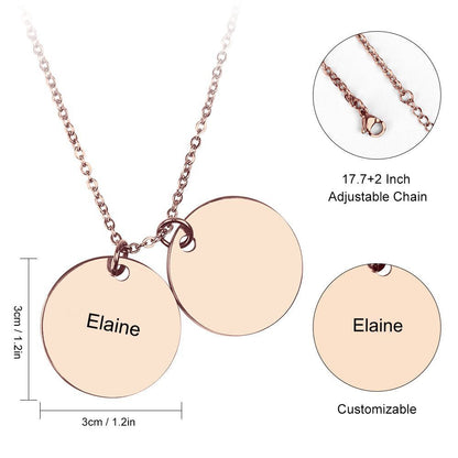 WePrintMeNecklaceCustom Text Double Disc Necklace