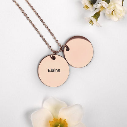 WePrintMeNecklaceCustom Text Double Disc Necklace