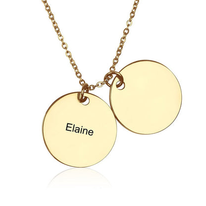 WePrintMeNecklaceCustom Text Double Disc Necklace
