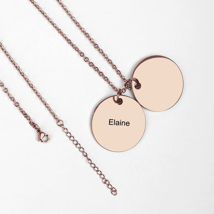 WePrintMeNecklaceCustom Text Double Disc Necklace