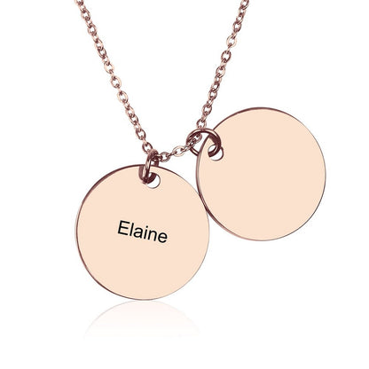 WePrintMeNecklaceCustom Text Double Disc Necklace