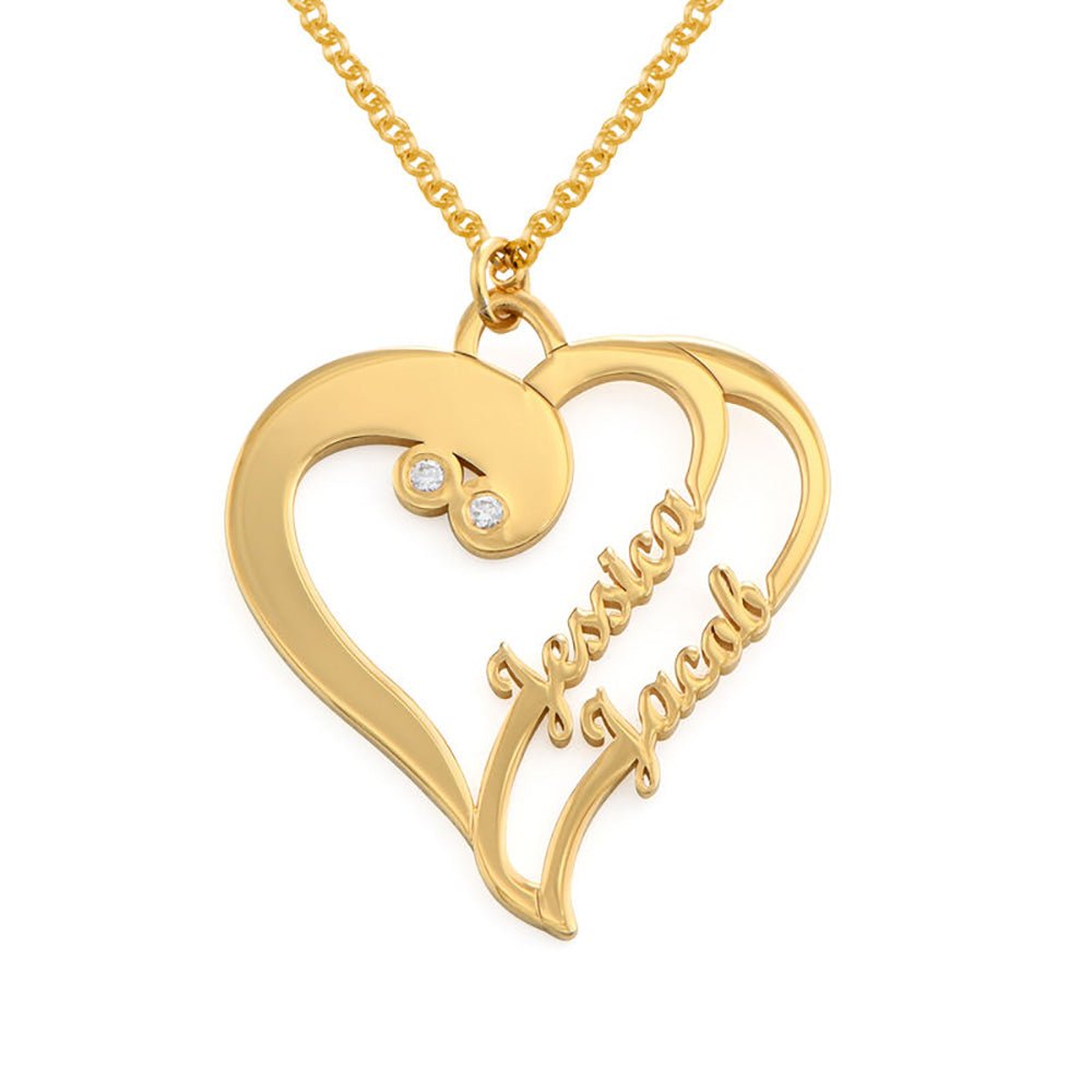 WEPRINTMENecklaceCustom Text Double Heart Necklace