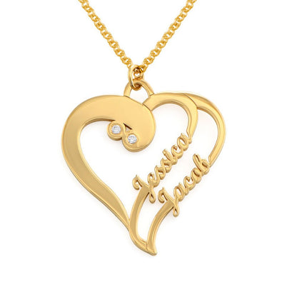 WEPRINTMENecklaceCustom Text Double Heart Necklace