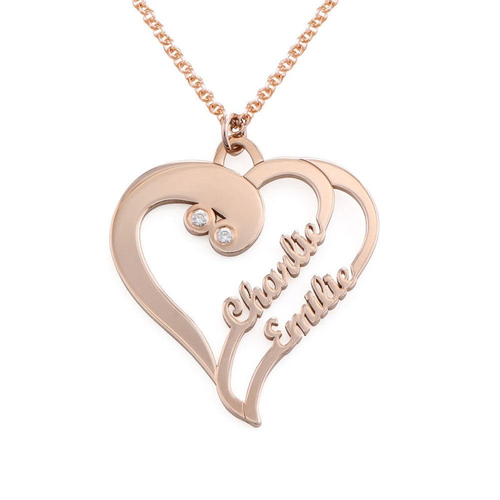 WEPRINTMENecklaceCustom Text Double Heart Necklace