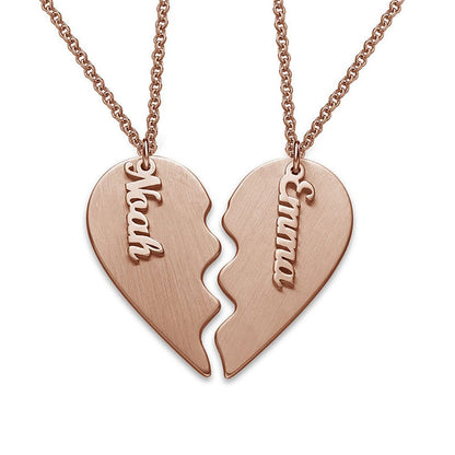 WEPRINTMENecklaceCustom Text Heart Shaped Couple Necklace