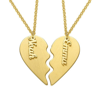 WEPRINTMENecklaceCustom Text Heart Shaped Couple Necklace