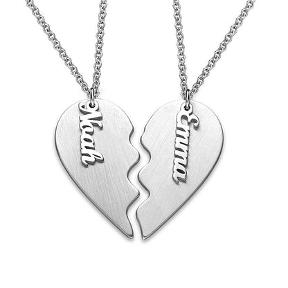 WEPRINTMENecklaceCustom Text Heart Shaped Couple Necklace