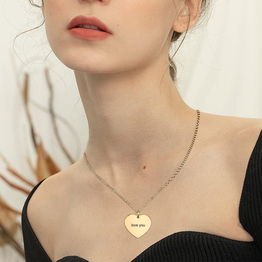 WEPRINTMENecklaceCustom Text Heart - shaped Necklace