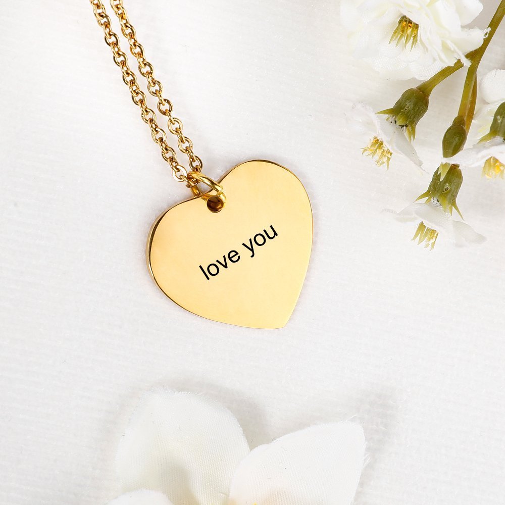 WEPRINTMENecklaceCustom Text Heart - shaped Necklace