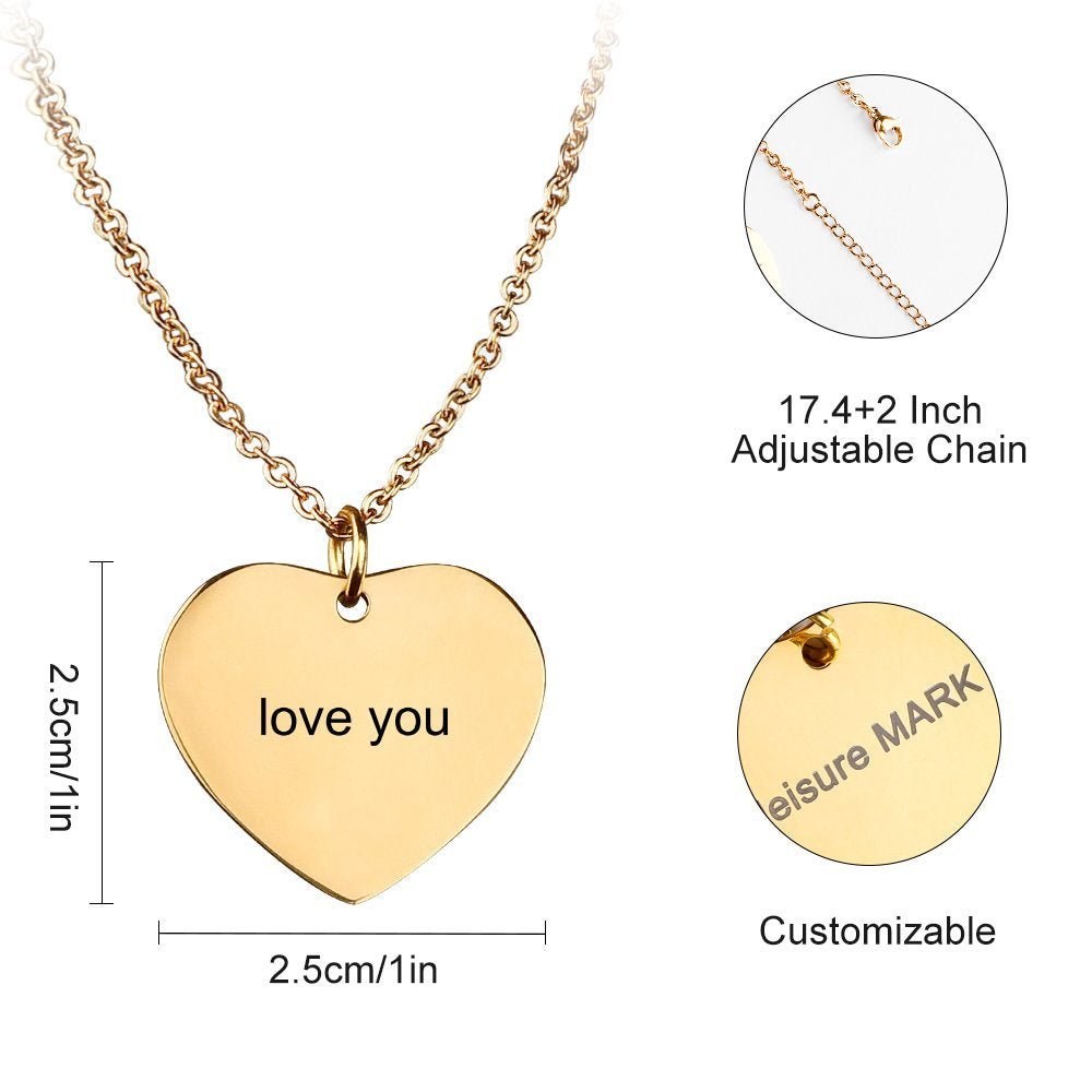 WEPRINTMENecklaceCustom Text Heart - shaped Necklace