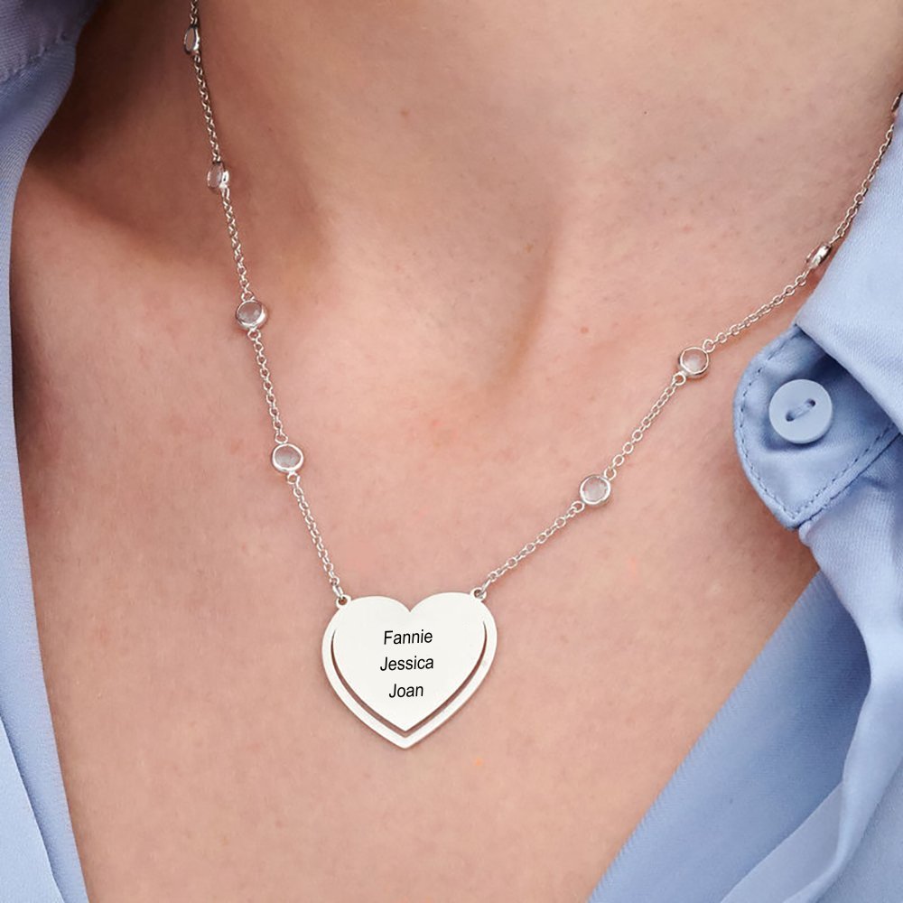 WEPRINTMENecklaceCustom Text Heart - shaped Necklace