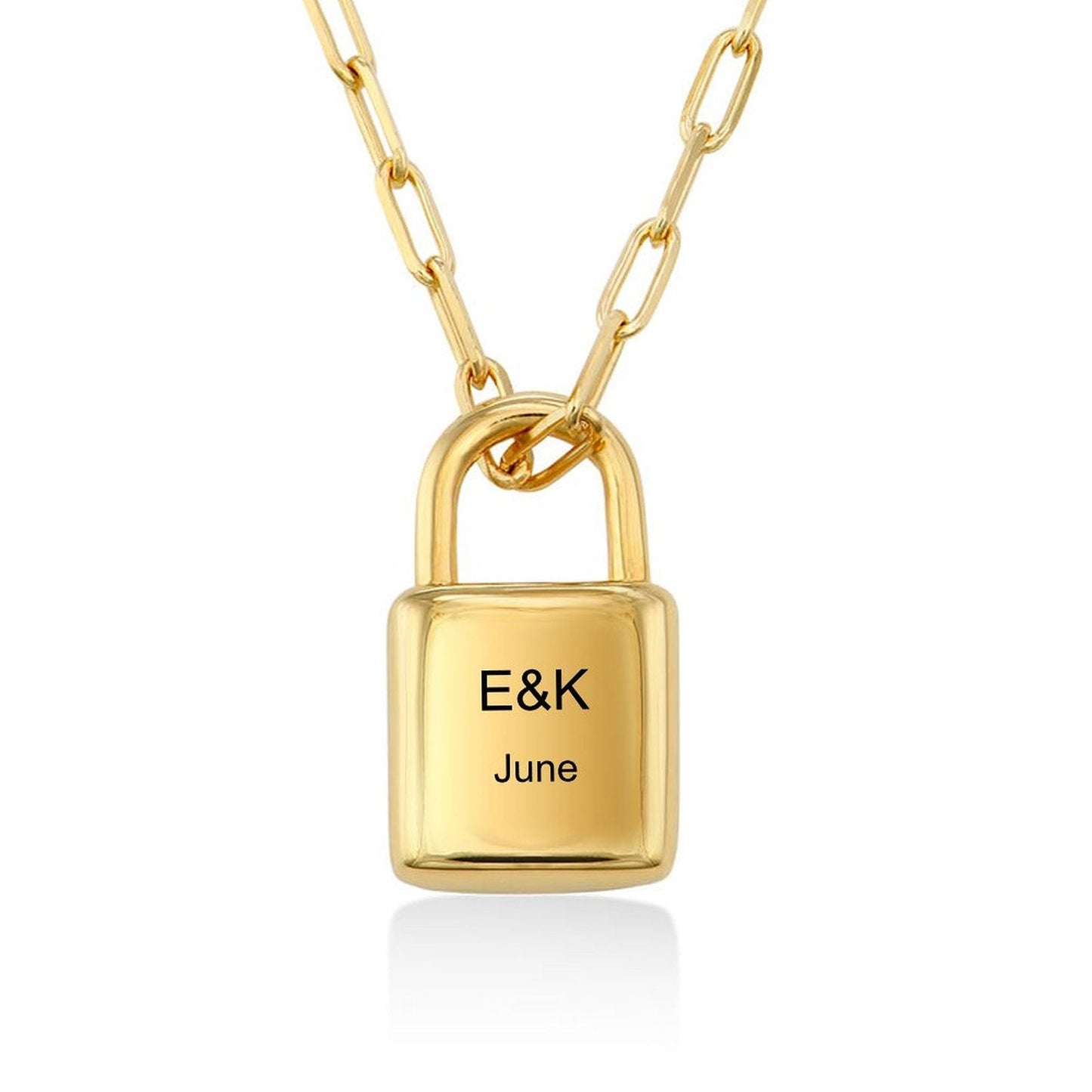 WEPRINTMENecklaceCustom Text Lock Necklace