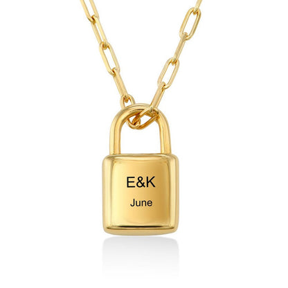 WEPRINTMENecklaceCustom Text Lock Necklace