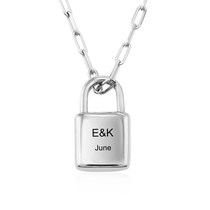 WEPRINTMENecklaceCustom Text Lock Necklace