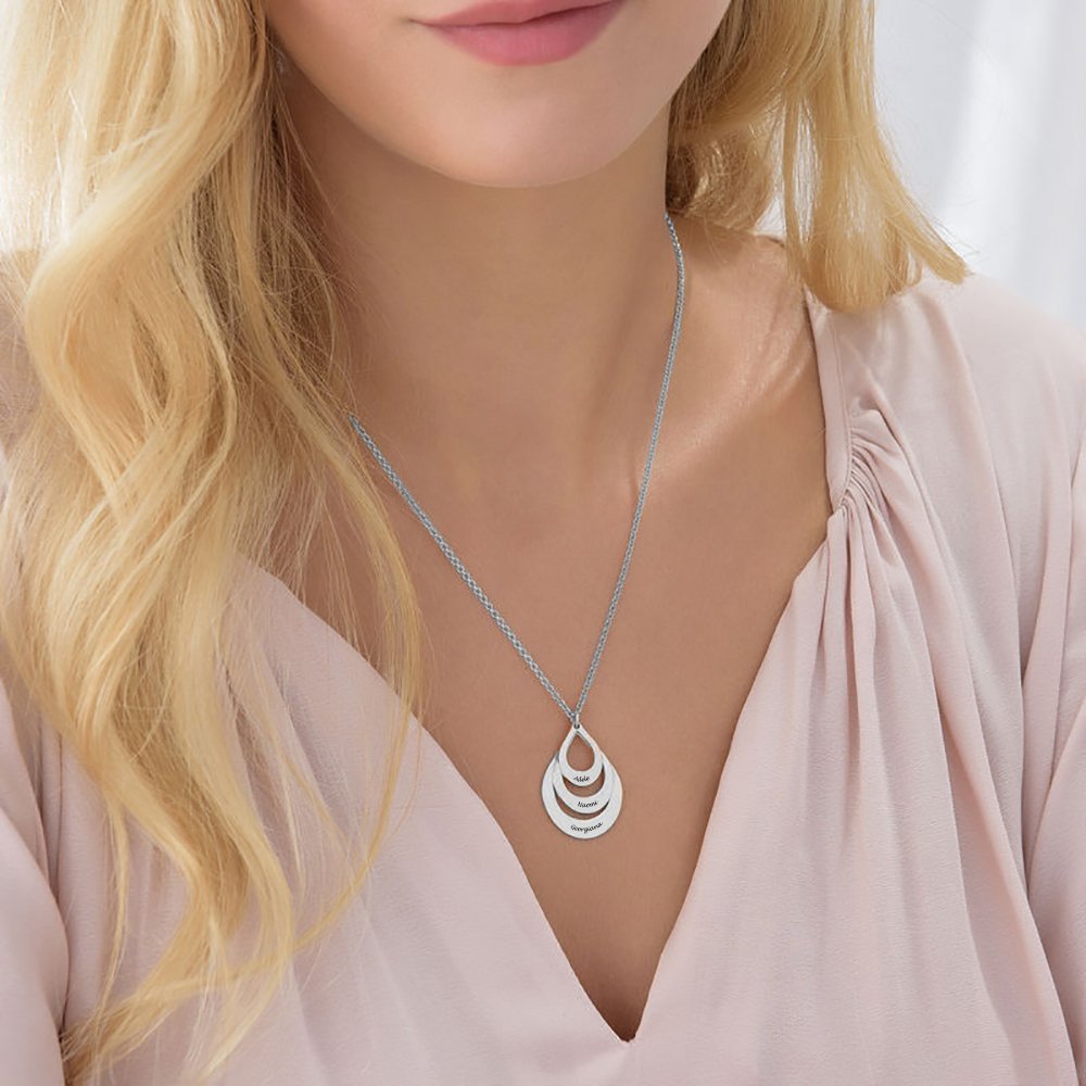 WEPRINTMENecklaceCustom Text Three Drops Necklace