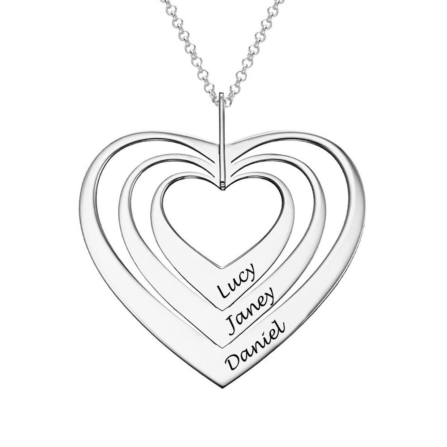 WEPRINTMENecklaceCustom Text Three Heart Necklace