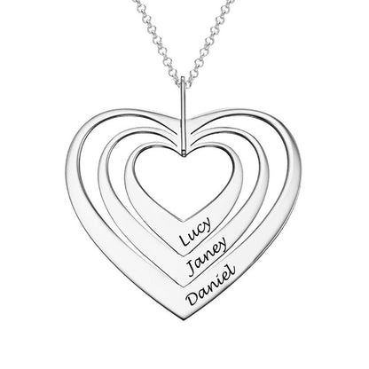 WEPRINTMENecklaceCustom Text Three Heart Necklace
