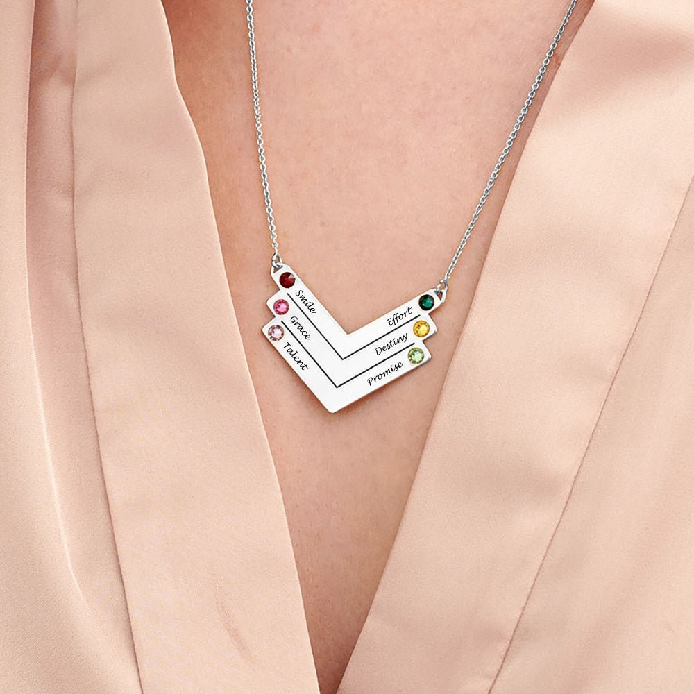 WEPRINTMENecklaceCustom Texts Three V Necklace