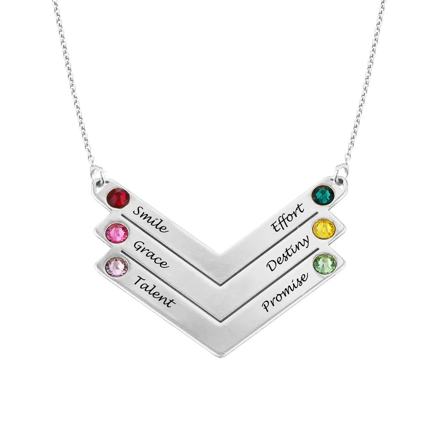 WEPRINTMENecklaceCustom Texts Three V Necklace