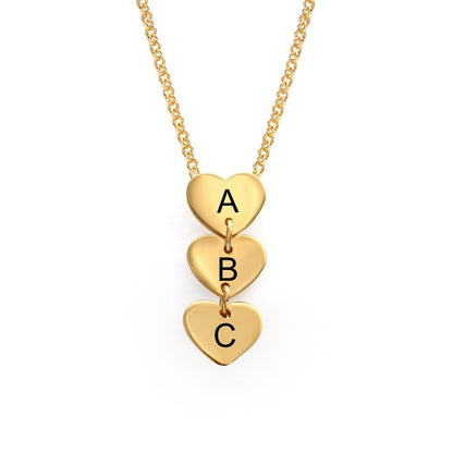 WEPRINTMENecklaceCustom Three Letters Heart Pendant Necklace