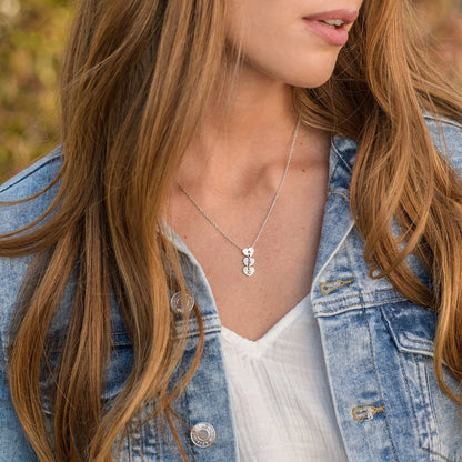 WEPRINTMENecklaceCustom Three Letters Heart Pendant Necklace