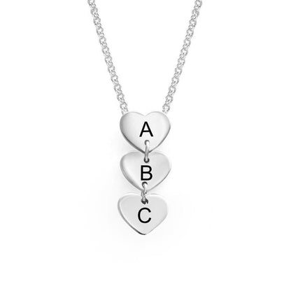 WEPRINTMENecklaceCustom Three Letters Heart Pendant Necklace