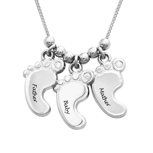WEPRINTMENecklaceCustom Three Text Foot Necklace