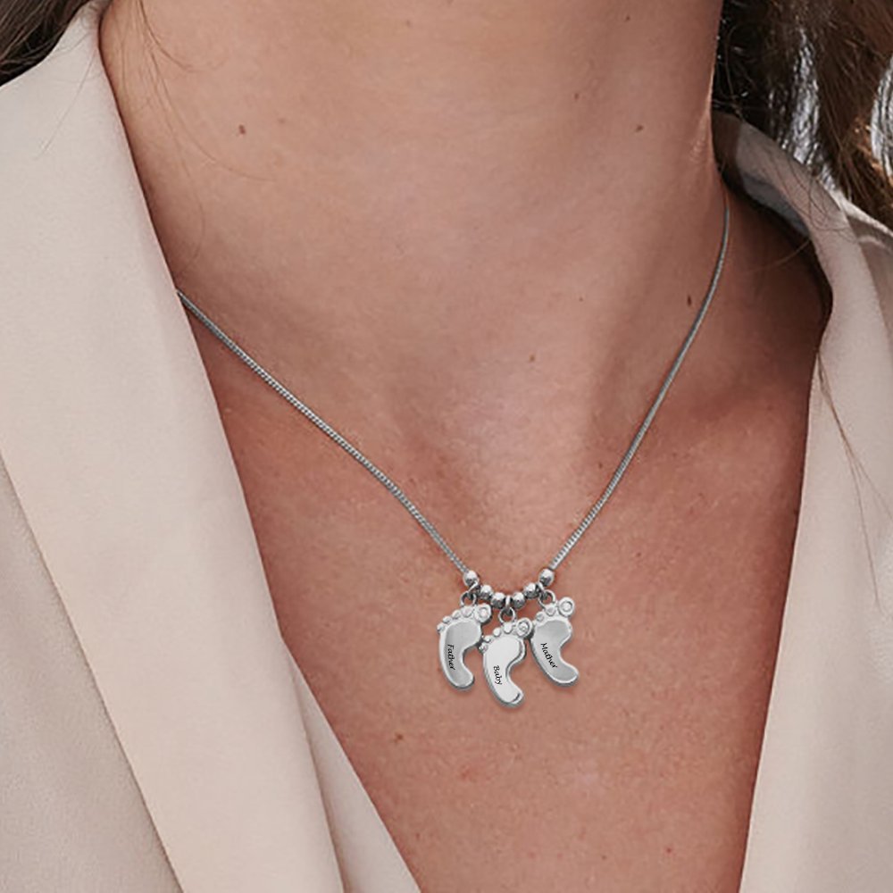 WEPRINTMENecklaceCustom Three Text Foot Necklace