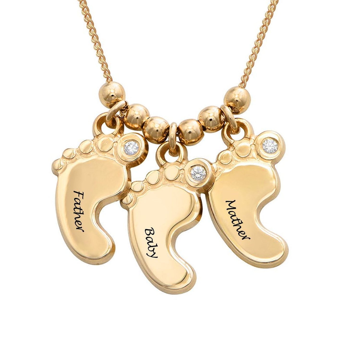 WEPRINTMENecklaceCustom Three Text Foot Necklace