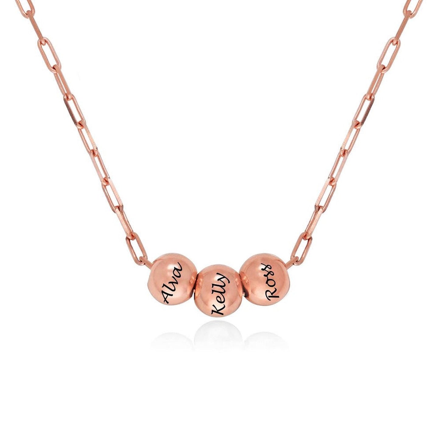 WEPRINTMENecklaceCustom Three Texts Bead Necklace