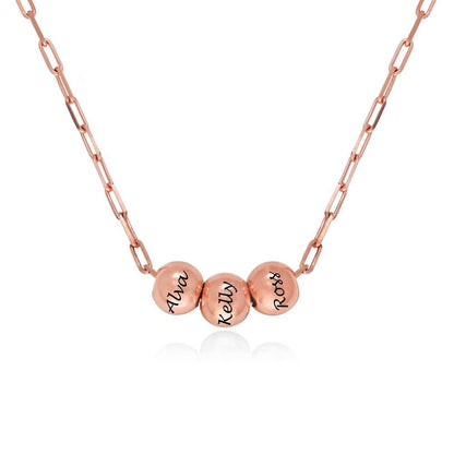 WEPRINTMENecklaceCustom Three Texts Bead Necklace