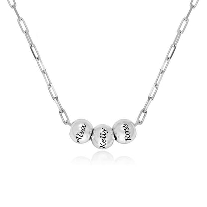 WEPRINTMENecklaceCustom Three Texts Bead Necklace