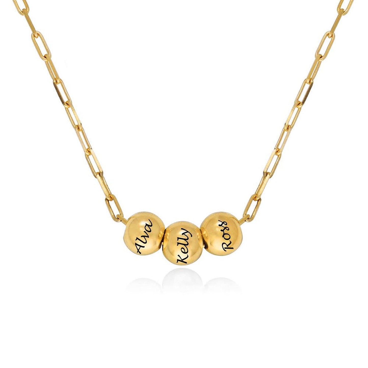 WEPRINTMENecklaceCustom Three Texts Bead Necklace