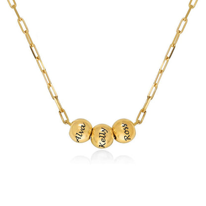 WEPRINTMENecklaceCustom Three Texts Bead Necklace