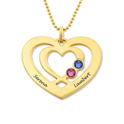 WEPRINTMENecklaceCustom Two Names Diamond Heart Necklace