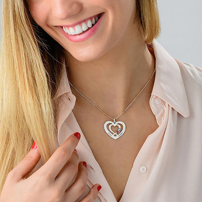 WEPRINTMENecklaceCustom Two Names Diamond Heart Necklace