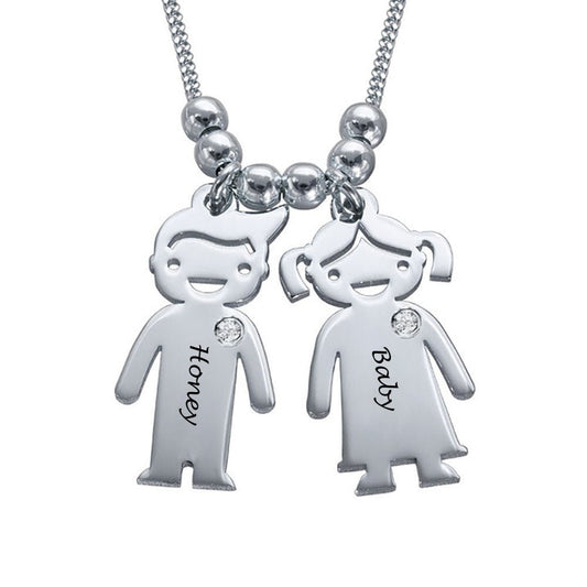 WEPRINTMENecklaceCustom Two Names Doll Necklace